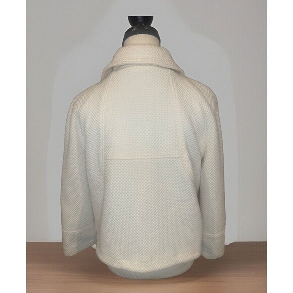 Women’s Maurices CREAM Waffle Short Lined Pea Coat XL Large Buttons Pockets NWOT - Picture 4 of 11